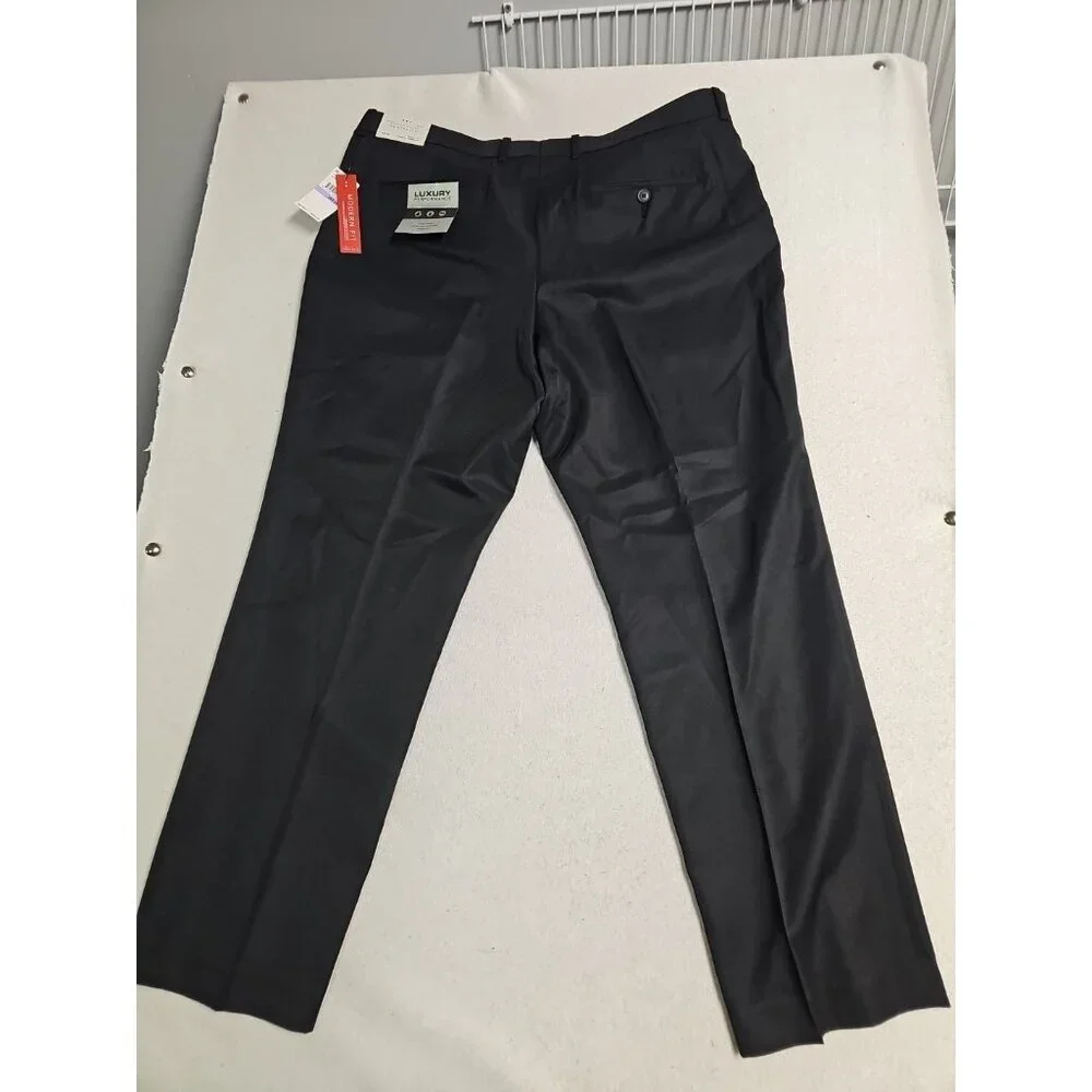 Perry Ellis‎ Portfolio Pants Mens 38x30  Black Modern Fit Luxury Performance New